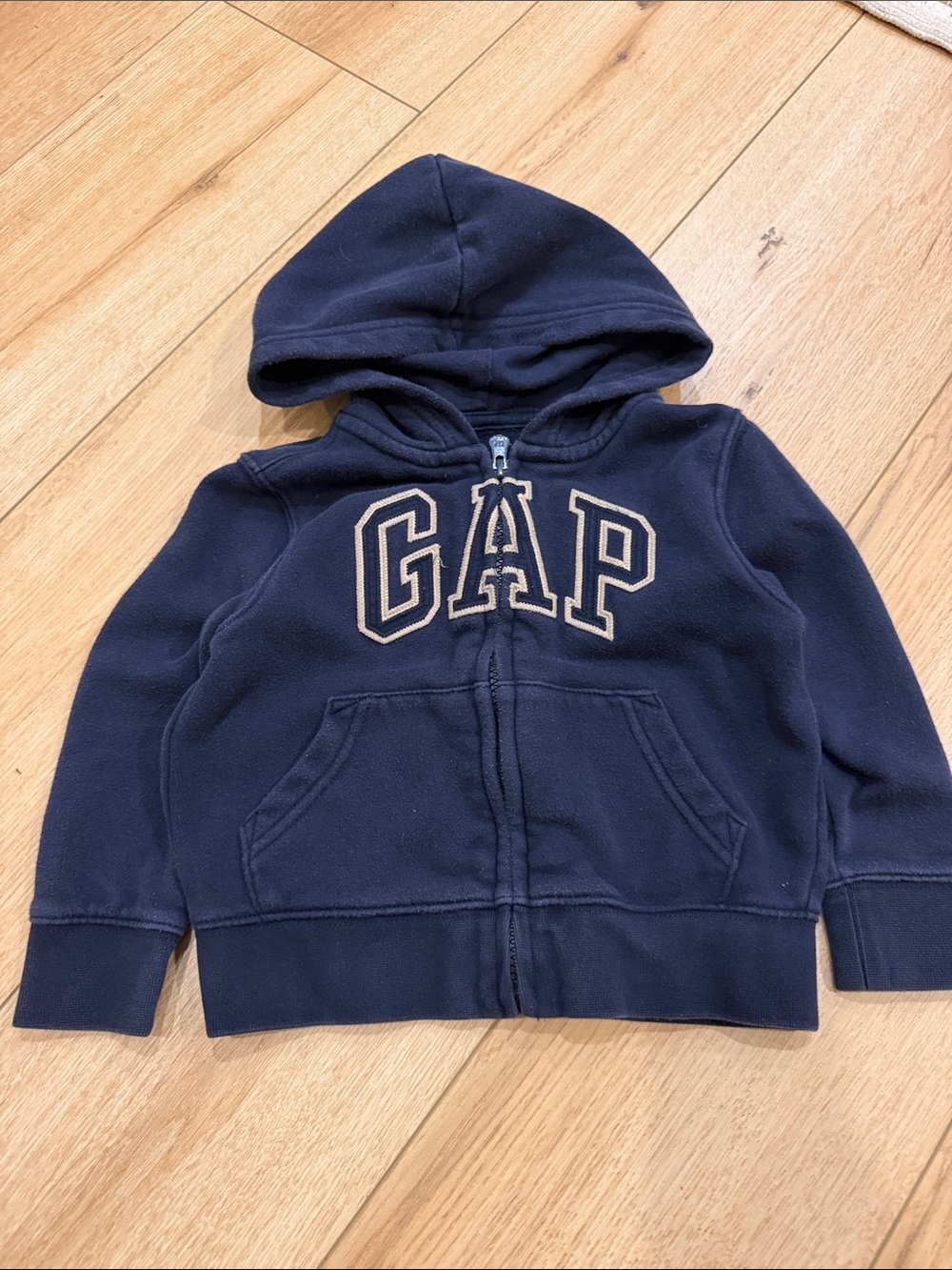 GAP Kids Dark Navy Full-Zip Hoodie with Logo